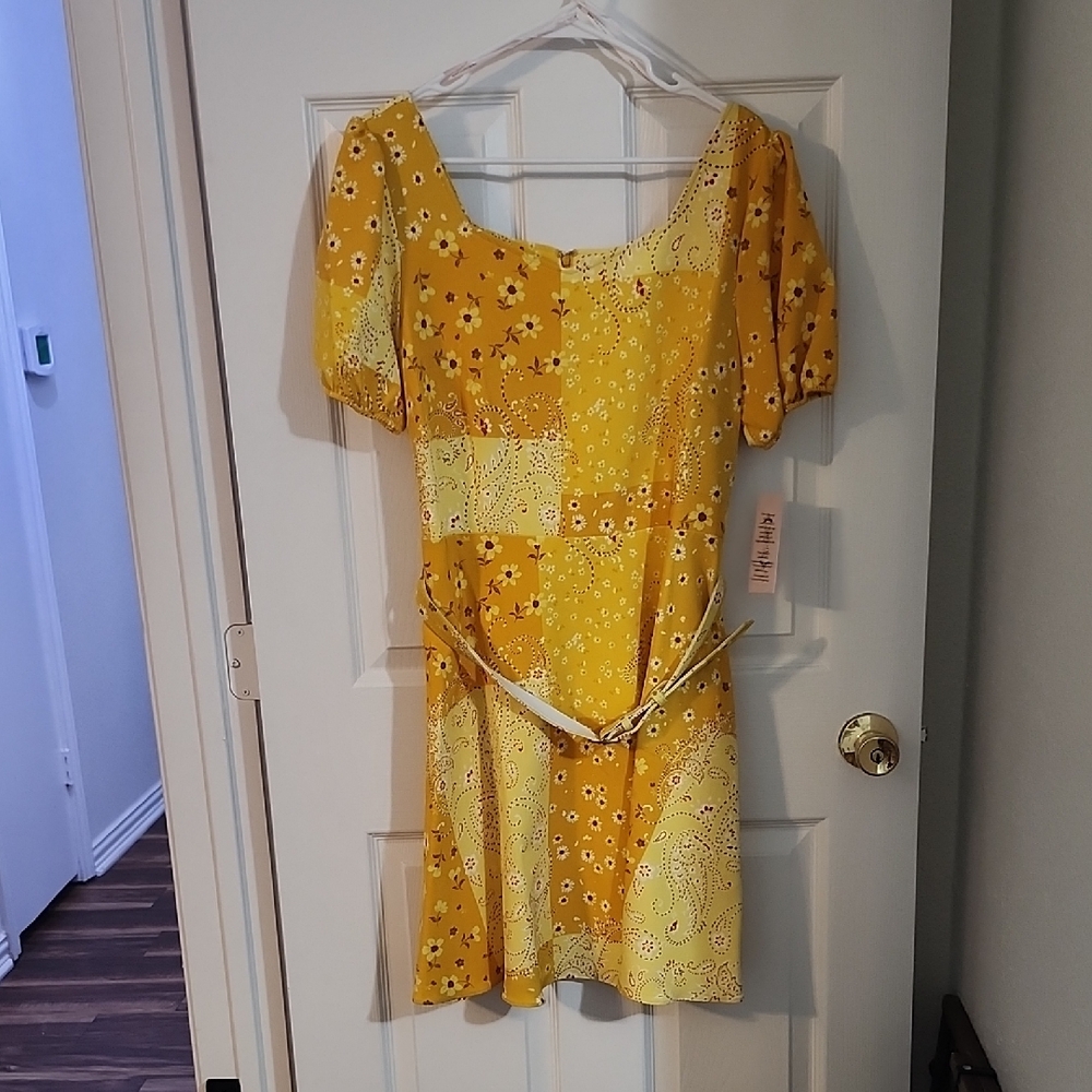 *SOLD*Nanette Lepore Yellow Floral Mini Dress